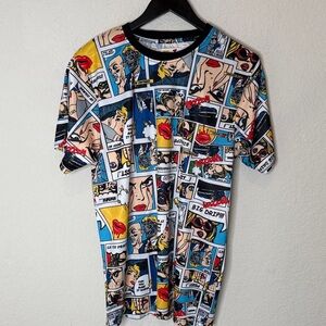 Oh Snap Comic Print Multicolor Men's Shirt L